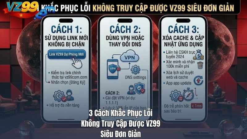 3 Cách Khắc Phục Lỗi Không Truy Cập Được VZ99 Siêu Đơn Giản